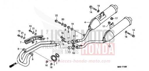 SILENCIEUX D'ECHAPPEMENT NX650W de 1998